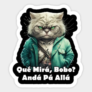 Que miras bobo funny angry cat Sticker